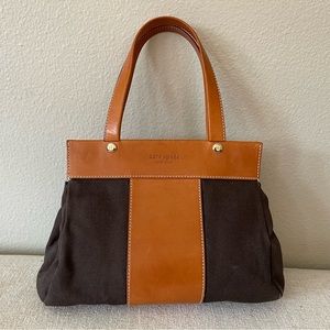 Kate Spade leather and fabric tote bag
